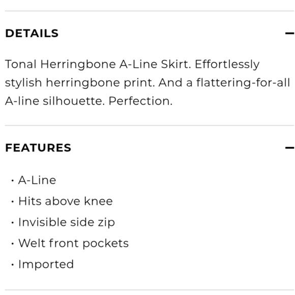 Talbots Tonal Herringbone A-Line Skirt Knee Length Classic Side Zip Closure 2 - Picture 9 of 10